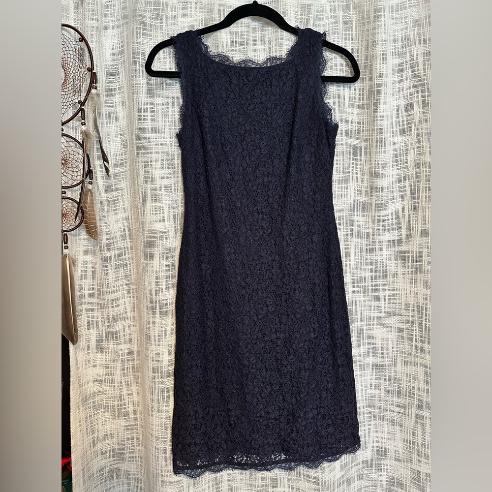 Adrianna Papell Blue Sheath Mini Dress